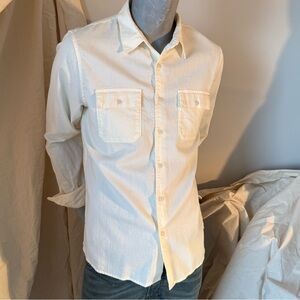 Frame Denim Cream Casual Button Down Shirt